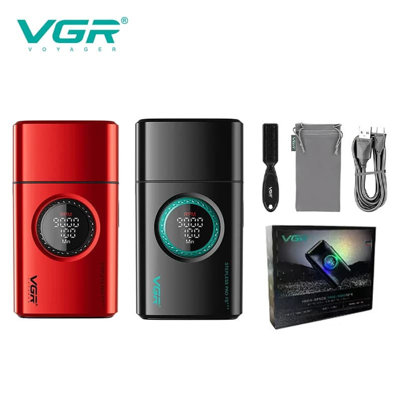 VGR Barbeador Masculino 3 Lâminas com Display LED - 9000 RPM
