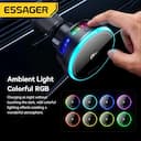 Carregador Magnético Sem Fio Essager 25W Qi 2.2 com Carregamento Rápido para iPhone 17 16, Suporte de Celular RGB para Carro com Magsafe — miniatura