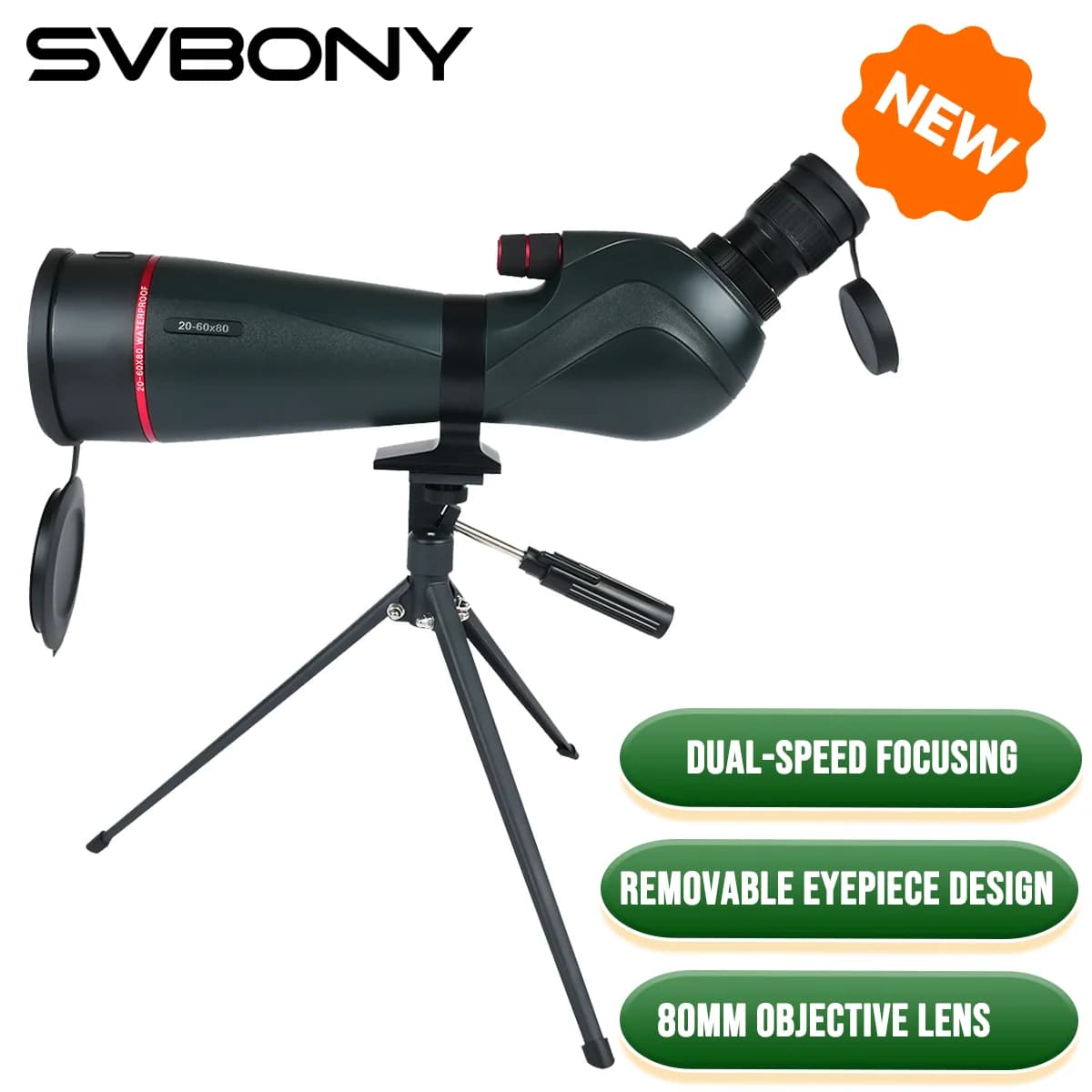 SVBONY SV406 Luneta 20-60x80mm Prova d'Água
