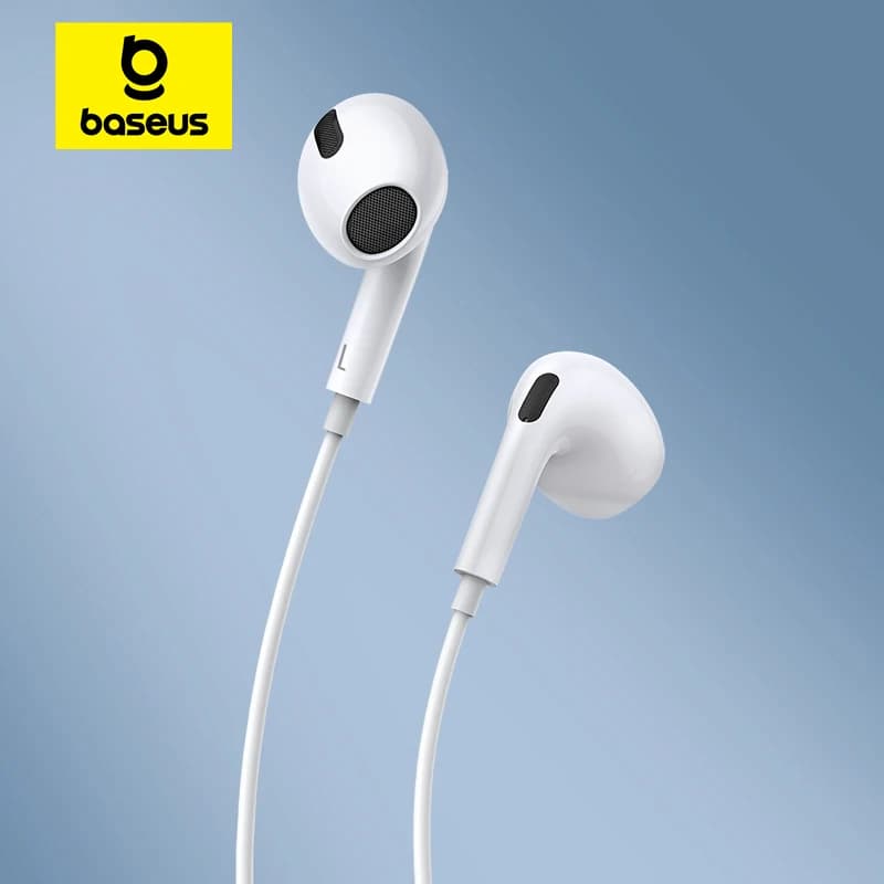 Baseus C17 fone intra-auricular com fio Tipo-C e microfone