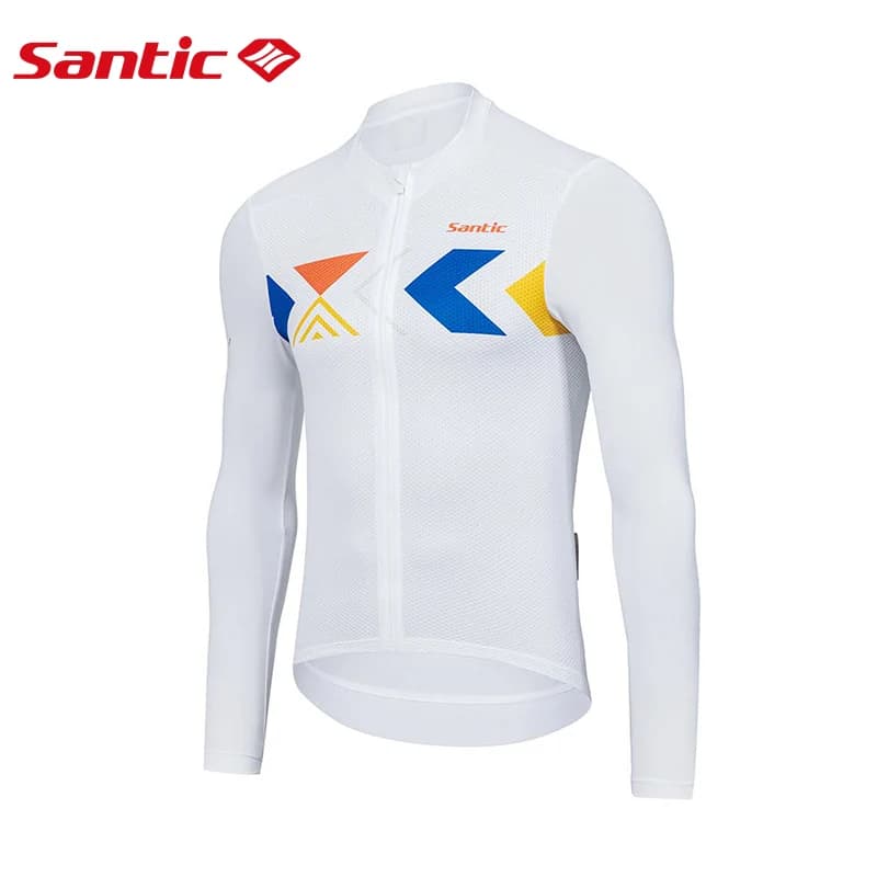 Santic Camisa Ciclismo Manga Longa Respirável e Refletiva