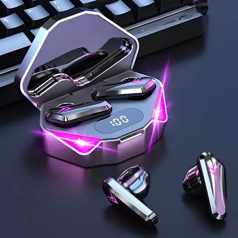 X15 Fone TWS Bluetooth com LED Gamer e Cancelamento de Ruído
