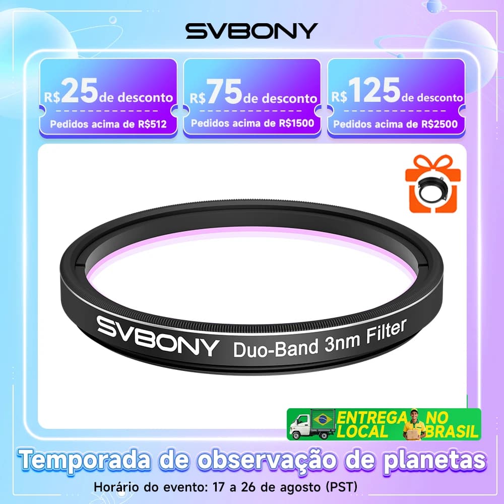 SVBONY Filtro H-Alpha OIII 3nm para Telescópio 1.25"/2"
