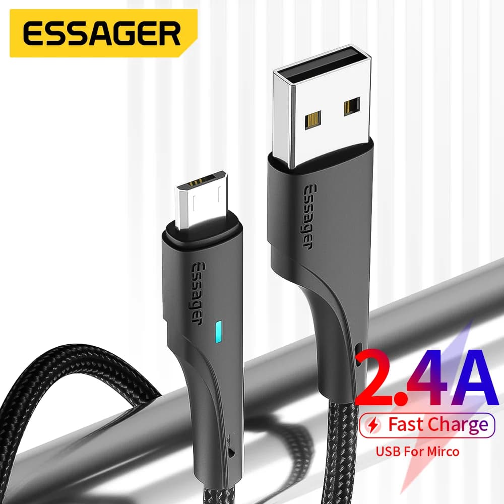 Essager Cabo USB 2.4A – Carregamento Rápido para Android
