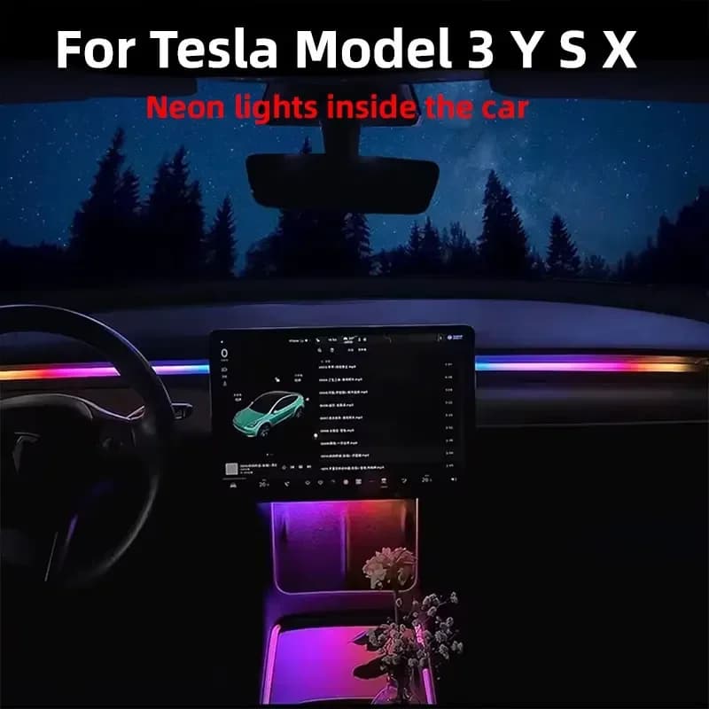 KALADA Neon RGB 2 em 1 para Tesla Model 3/Y – Luz Ambiente