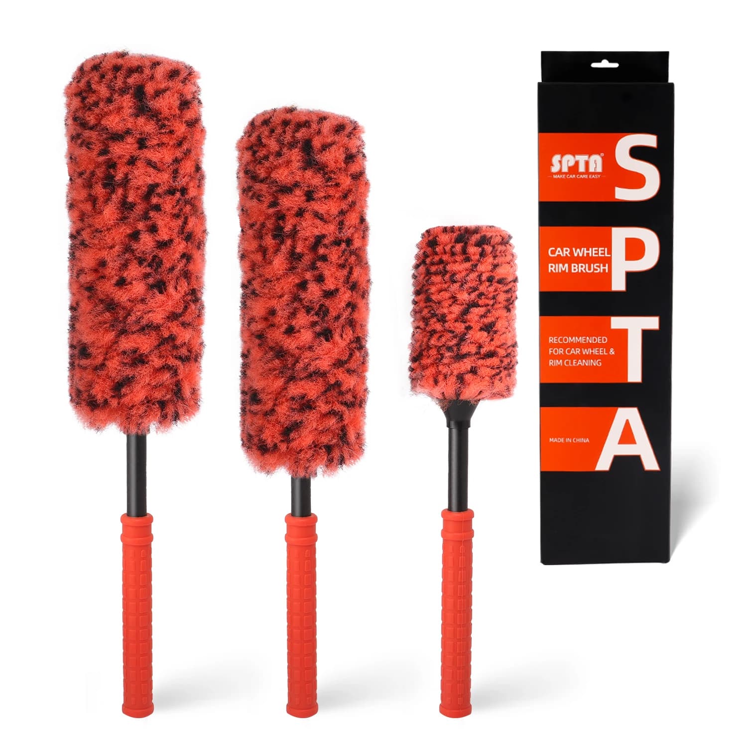 SPTA Escova Limpeza Rodas Aros Carro - Kit 3 Peças