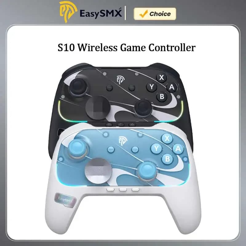 EasySMX Controle Sem Fio S10 TMR RGB - Switch, PC, Celular