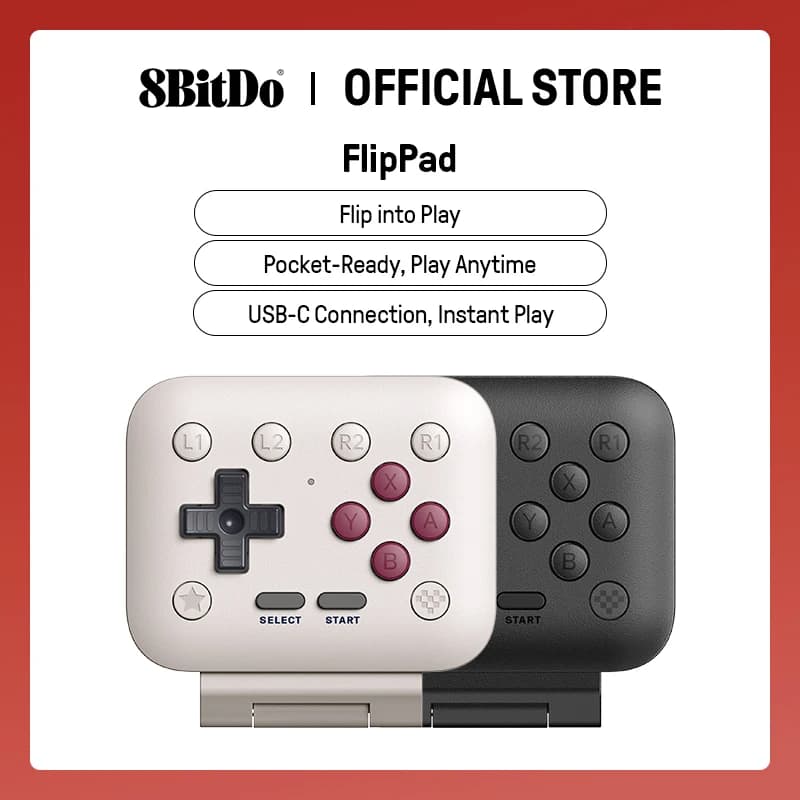 8bitdo FlipPad – Controlador USB‑C para iPhone e Android