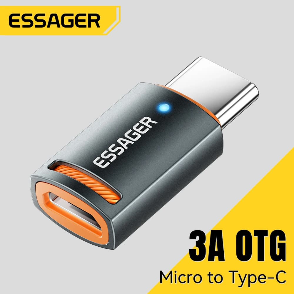 Essager Adaptador USB 3.0 OTG Tipo C para USB-Macho, Rápido