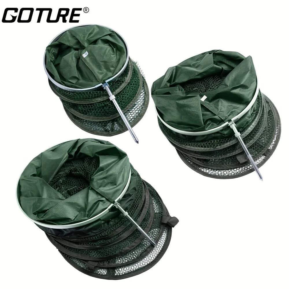 Goture Gaiola de Pesca Dobrável com Anel de Alumínio