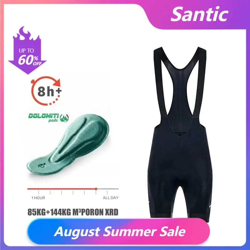 Santic Calção Ciclismo Masculino Long Distance Reflexivo