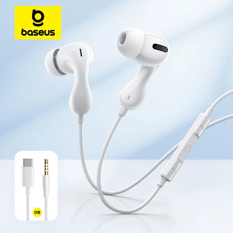 Baseus Encok CZ20/HZ20 Fone de Ouvido com Fio Tipo-C e Jack 3.5mm