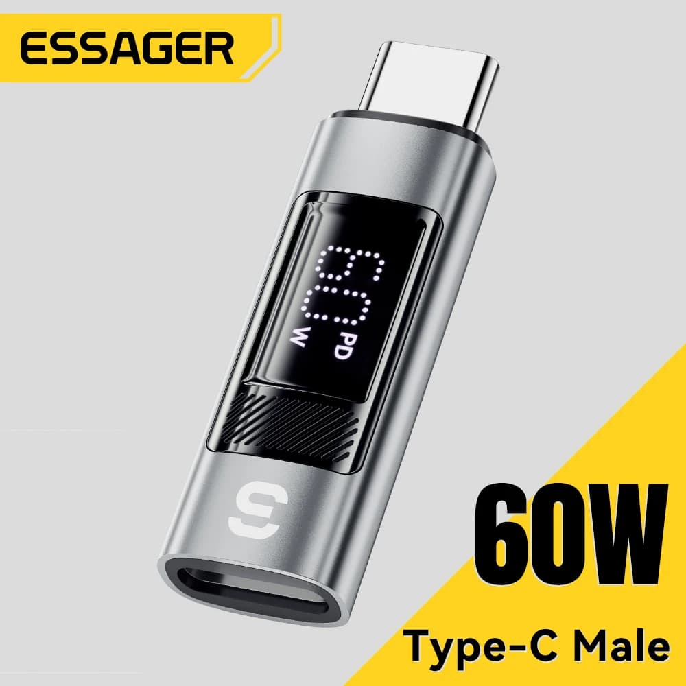Essager Adaptador USB-C OTG 60W HDMI + Carregamento Rápido