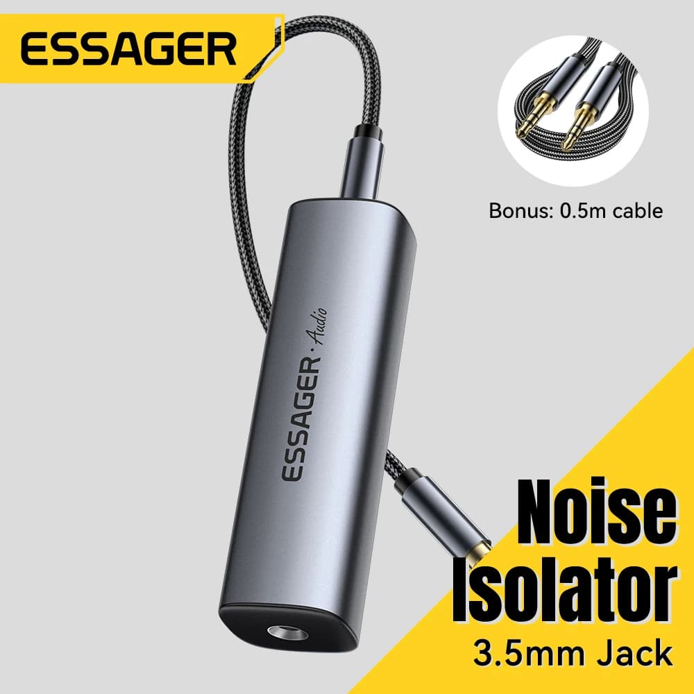 Essager Cabo Aux 3.5mm com Filtro de Ruído - Elimina Loop