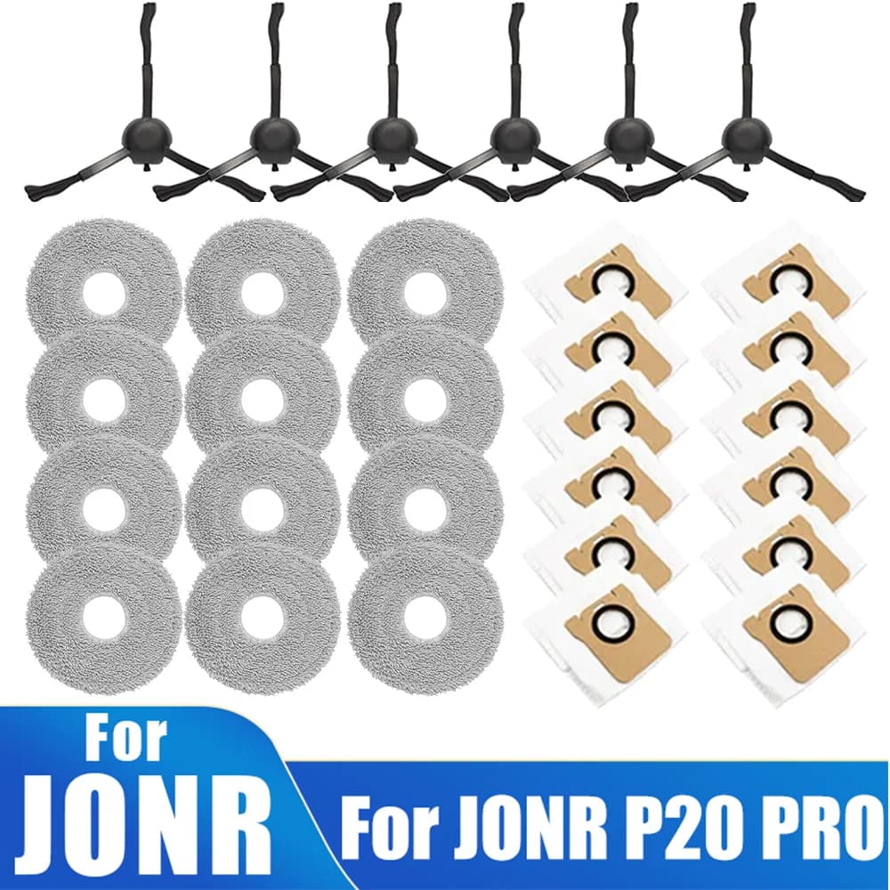Jabr P20 Pro – Escova Lateral, Mop e Saco de Pó Microfibra