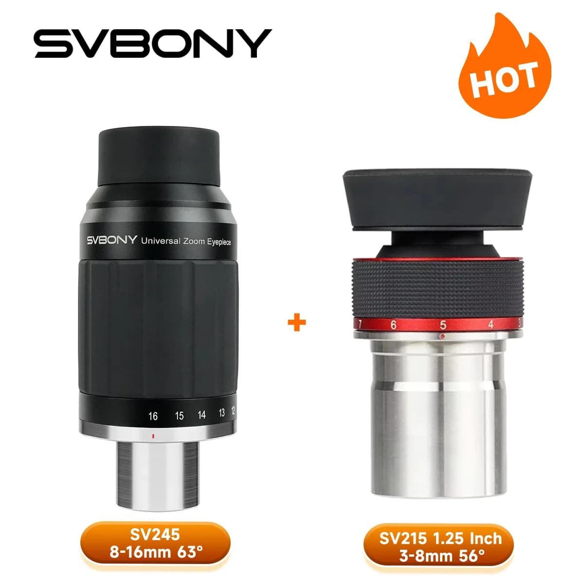 SVBONY Conjunto Oculares Zoom 3-16mm Parfocal