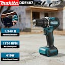 Makita DDF487 Furadeira/Parafusadeira 18V Sem Fio - Brushless — miniatura