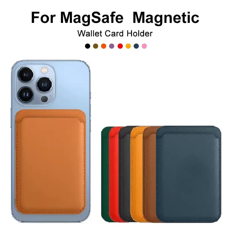 Capa de Couro Magnética Magsafe – Proteção e Cartões para iPhone, Samsung e Huawei
