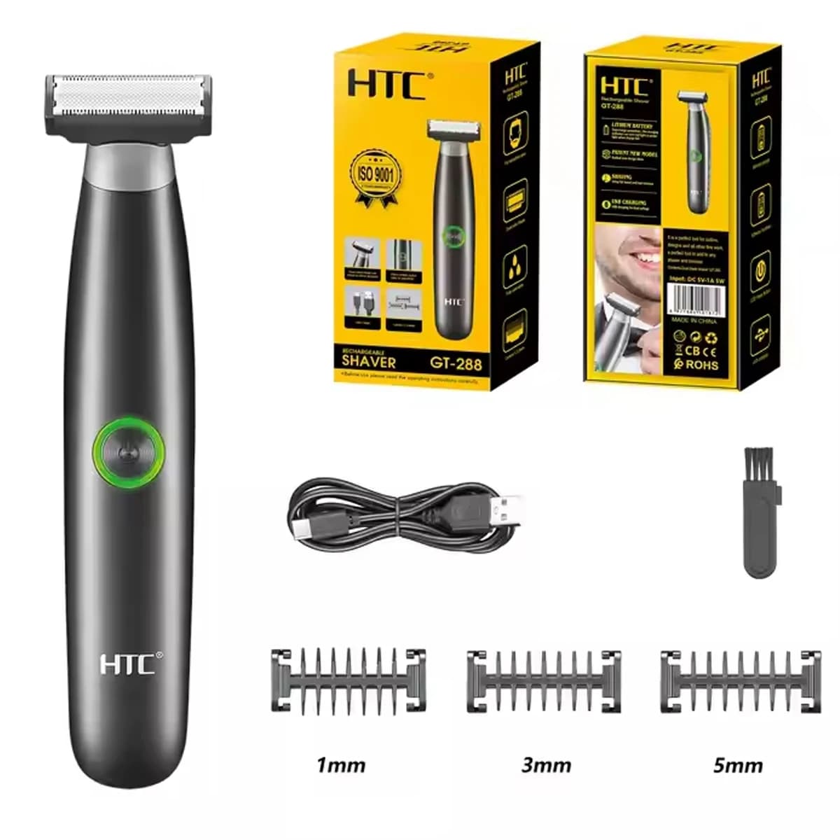 HTC Aparador Elétrico Masculino para Virilha e Corpo - Recarga
