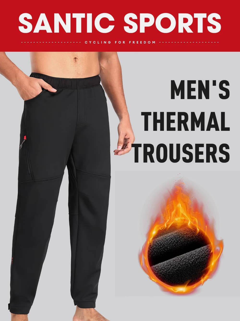 Santic Calça Ciclismo Térmica Inverno Masculina