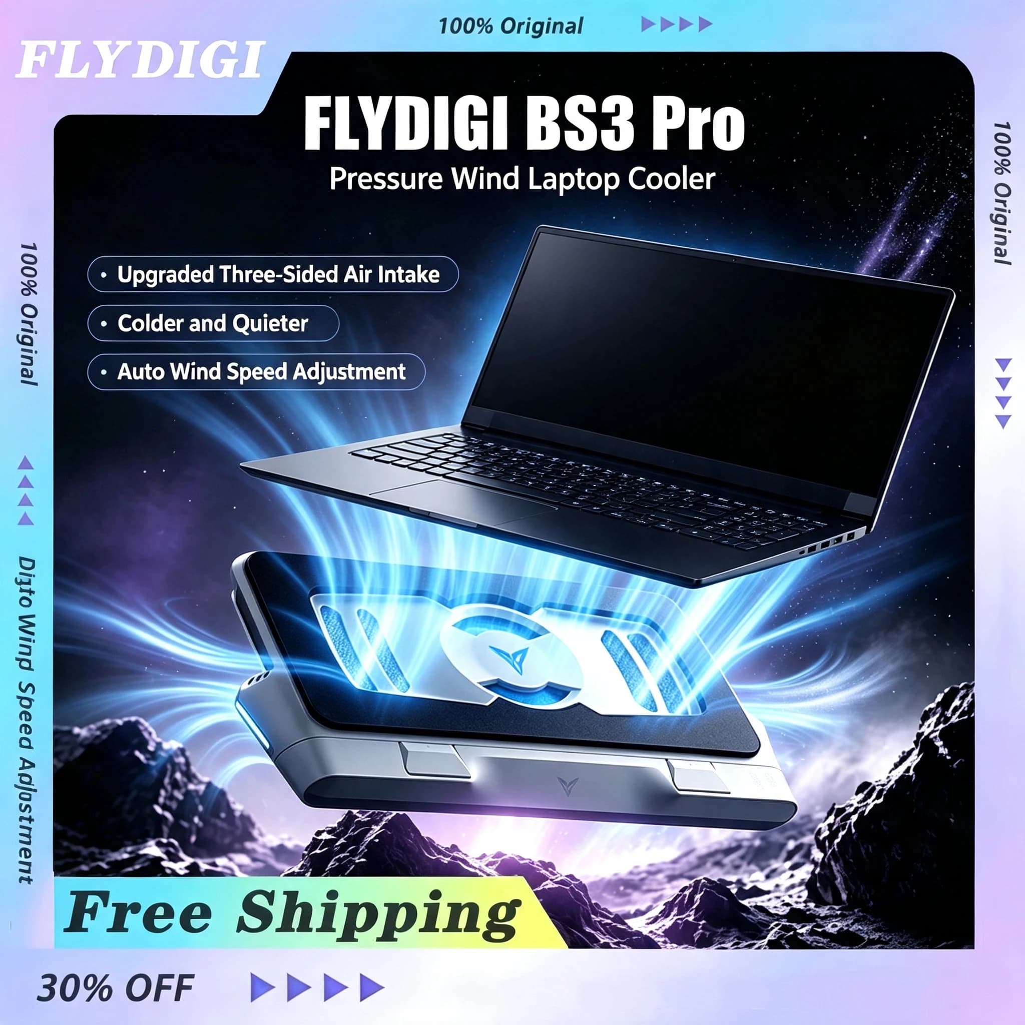 FLYDIGI Cooler Laptop BS3/BS3 Pro – Resfriamento Inteligente