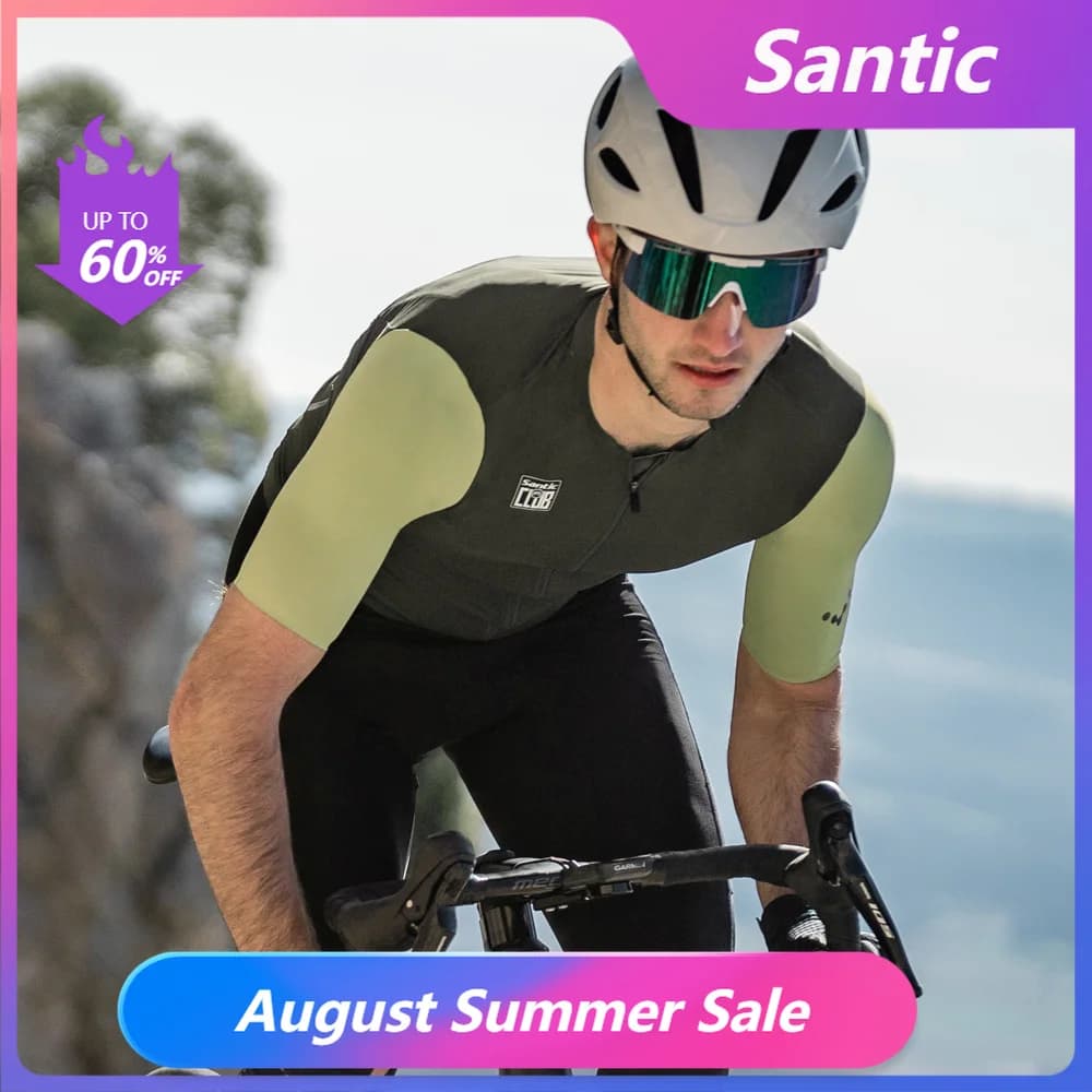 Santic Camisa de Ciclismo Masculina Manga Curta