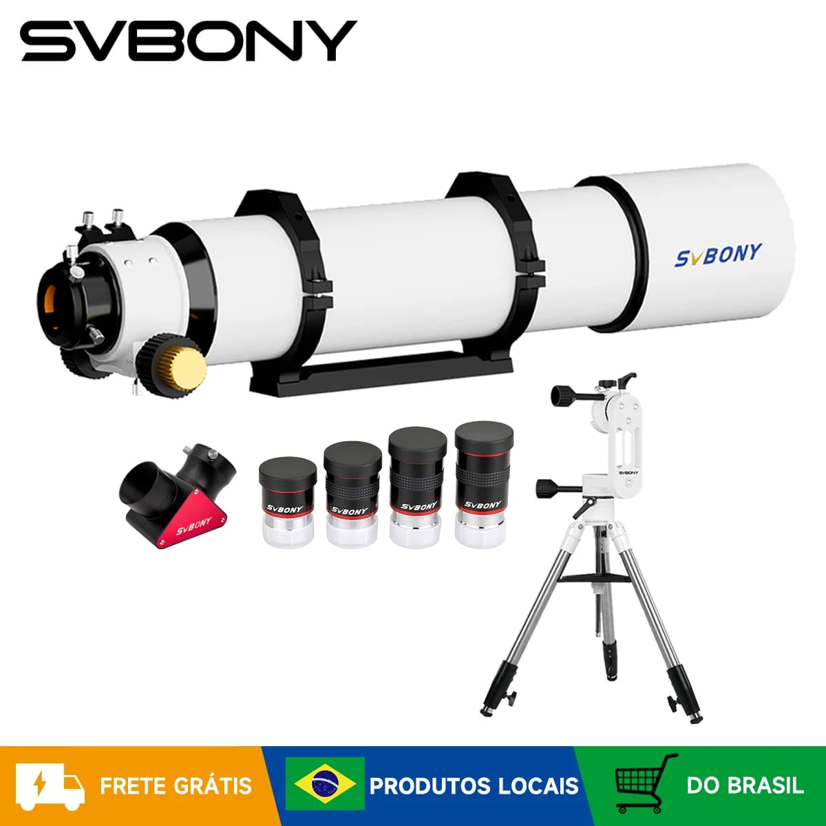 SVBONY Telescópio Astronômico 90/102mm com Espelho Zenital