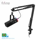 FIFINE Kit Microfone XLR Dinâmico com Boom e USB - RGB — miniatura
