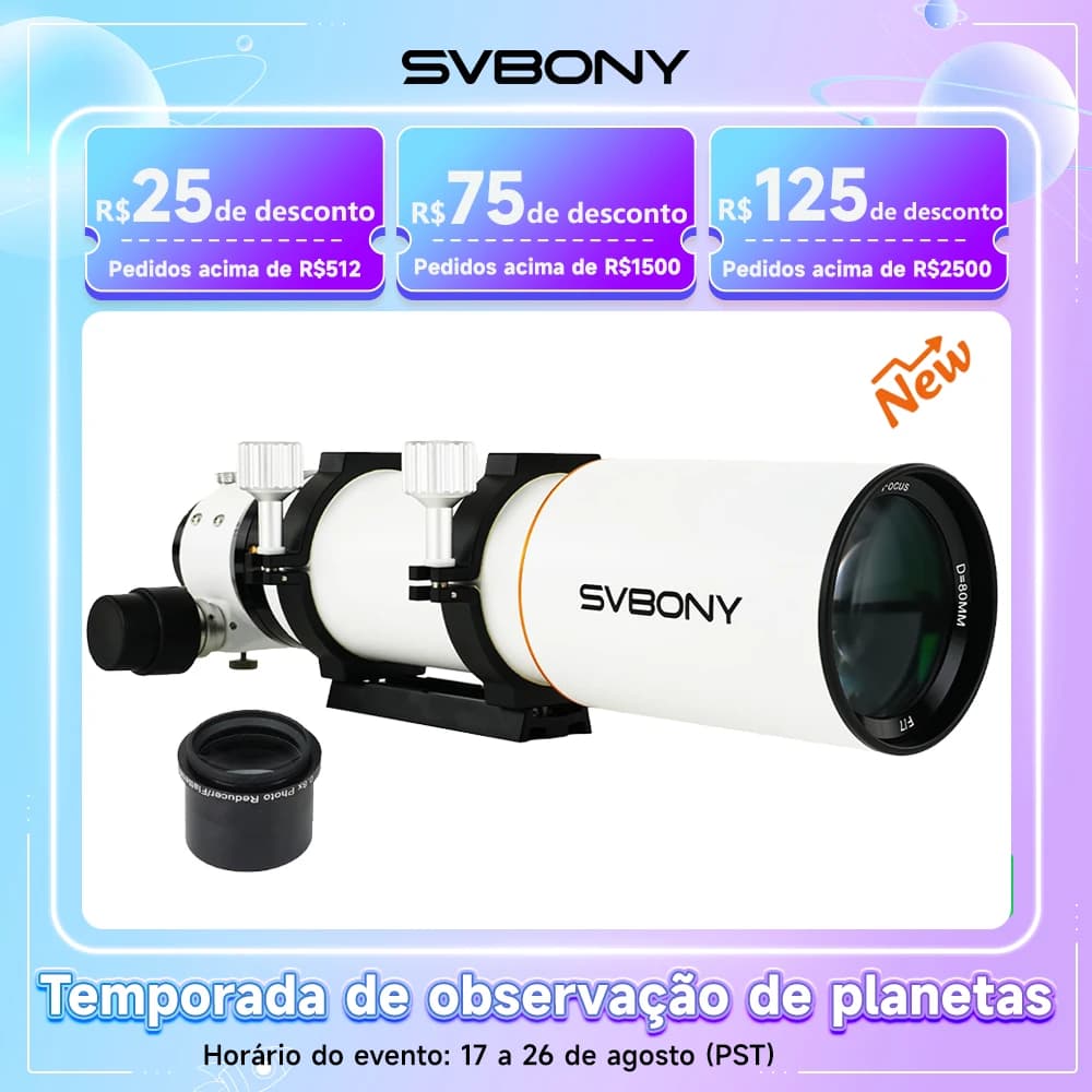 SVBONY SV503 80ED F7 - Telescópio Refrator para Astrofotografia