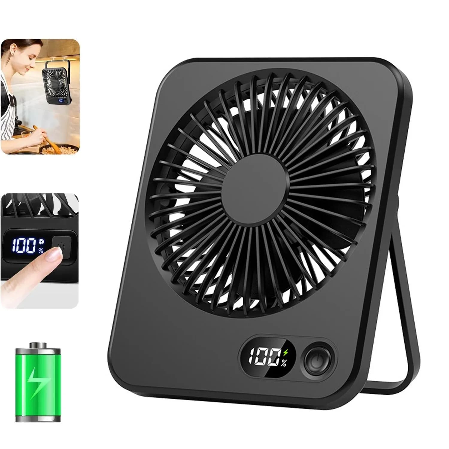Sem Marca Mini Power Bank Ventilador Portátil USB, Dobrável