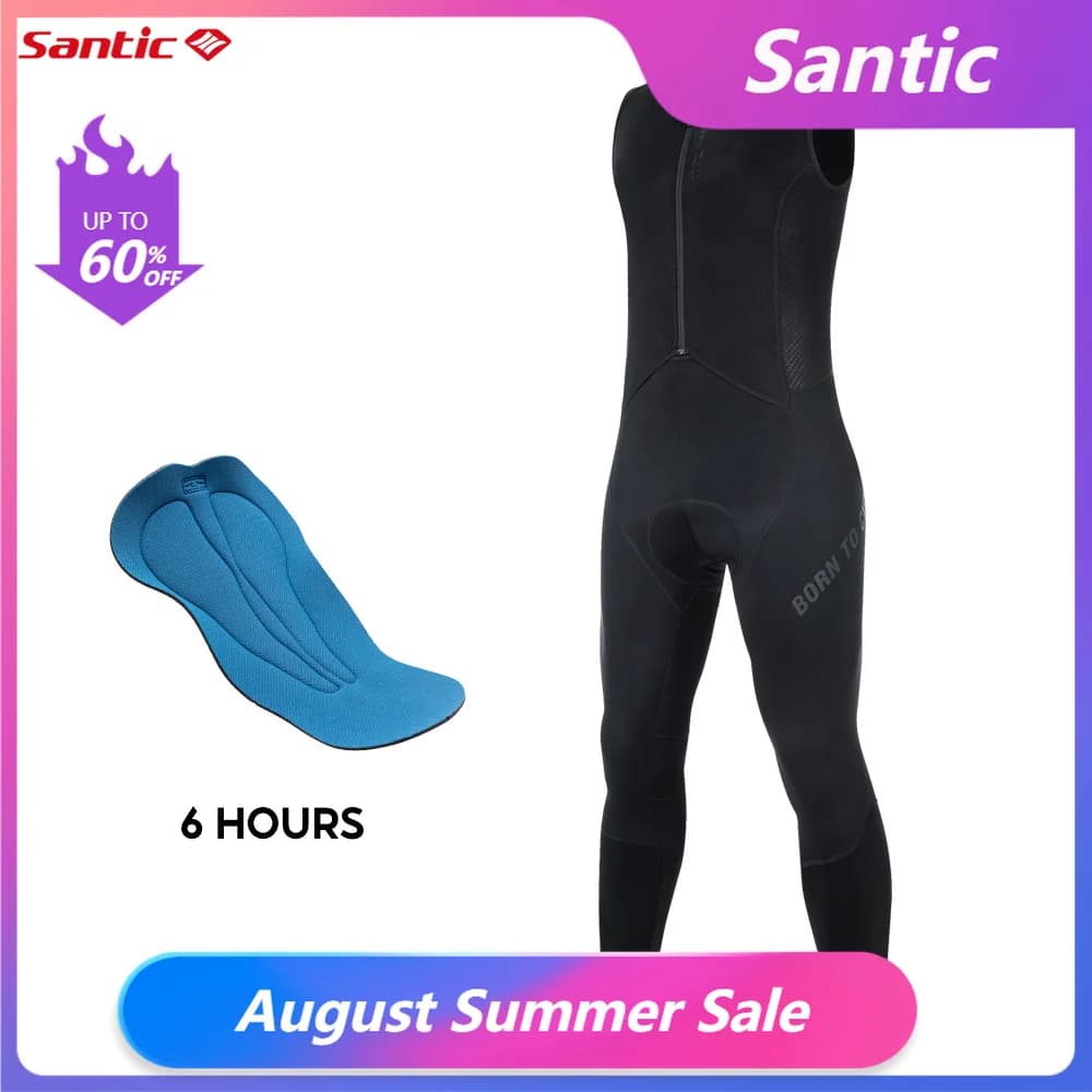 Santic Calça Bib Ciclismo Inverno Windproof