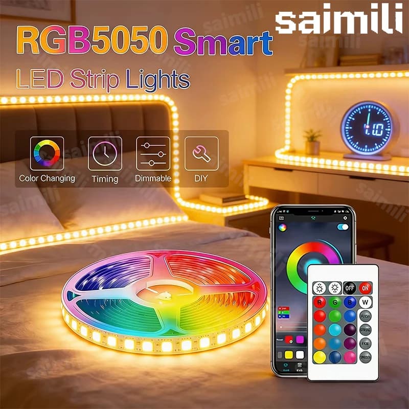 LED Fita de Luz RGB USB 5V – Controle Remoto via App