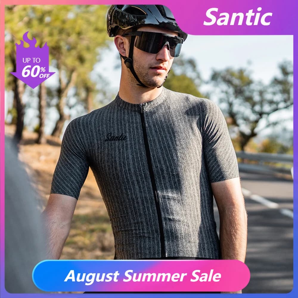 Santic Camisa Ciclismo Masculina Verão Manga Curta
