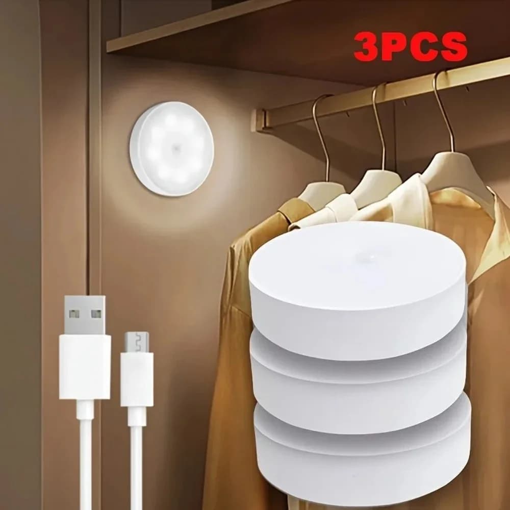Kit 3 Luminárias LED Noturnas c/ Sensor – Luz Quente ou Fria