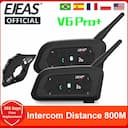 EJEAS V6 PRO+ Capacete Bluetooth com Walkie Talkie 800m IP67 — miniatura