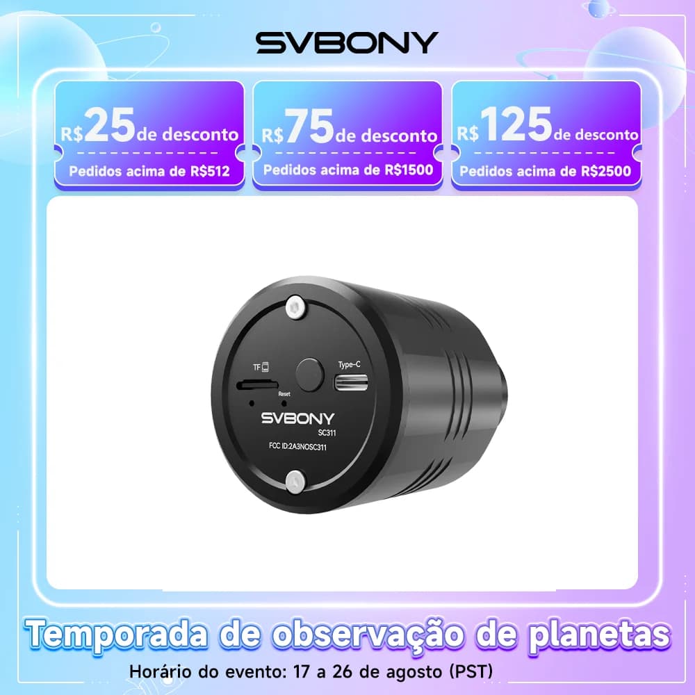 SVBONY SC311 Câmera Astronômica WiFi para Telescópio