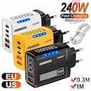 Carregador GaN 5 em 1 - 240W rápido para iPhone e Samsung — miniatura