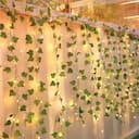 Guirlanda de Folhas Verdes com Luzes LED – Bateria Operada — miniatura