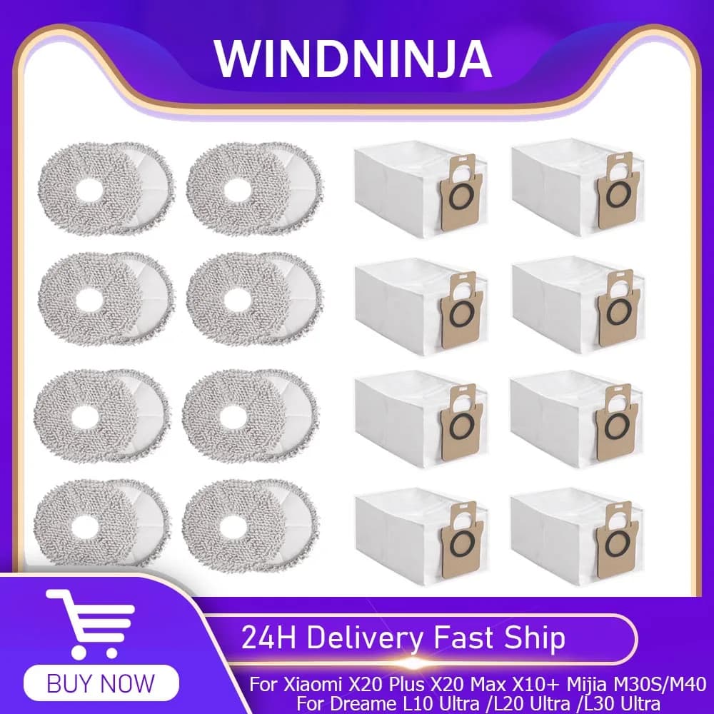 Xiaomi Panos de limpeza para aspirador X20, X10, Dreame