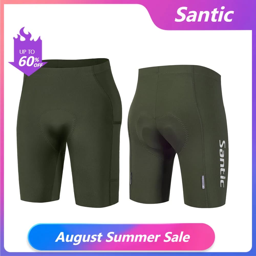 Santic Short de Ciclismo Masculino Verão com Almofada 4D