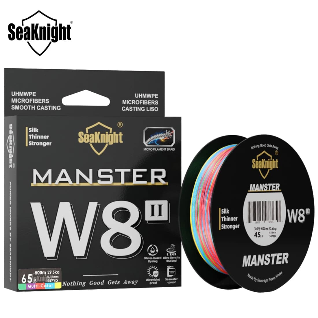 SeakNight W8 II Linha de Pesca 500M Trançada PE 8 Fios