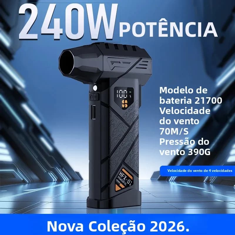 TurboVent 580000 RPM Ventilador Turbo Sem Fio - 380g, Alta Velocidade