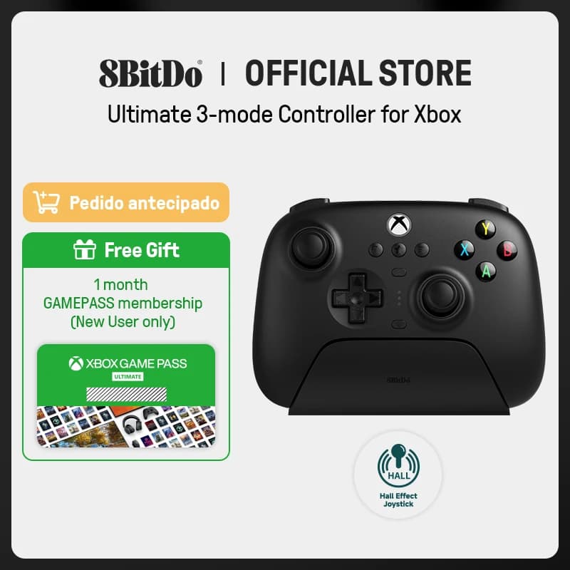 8bitdo Ultimate Controller 3‑modo para Xbox, PC e Android