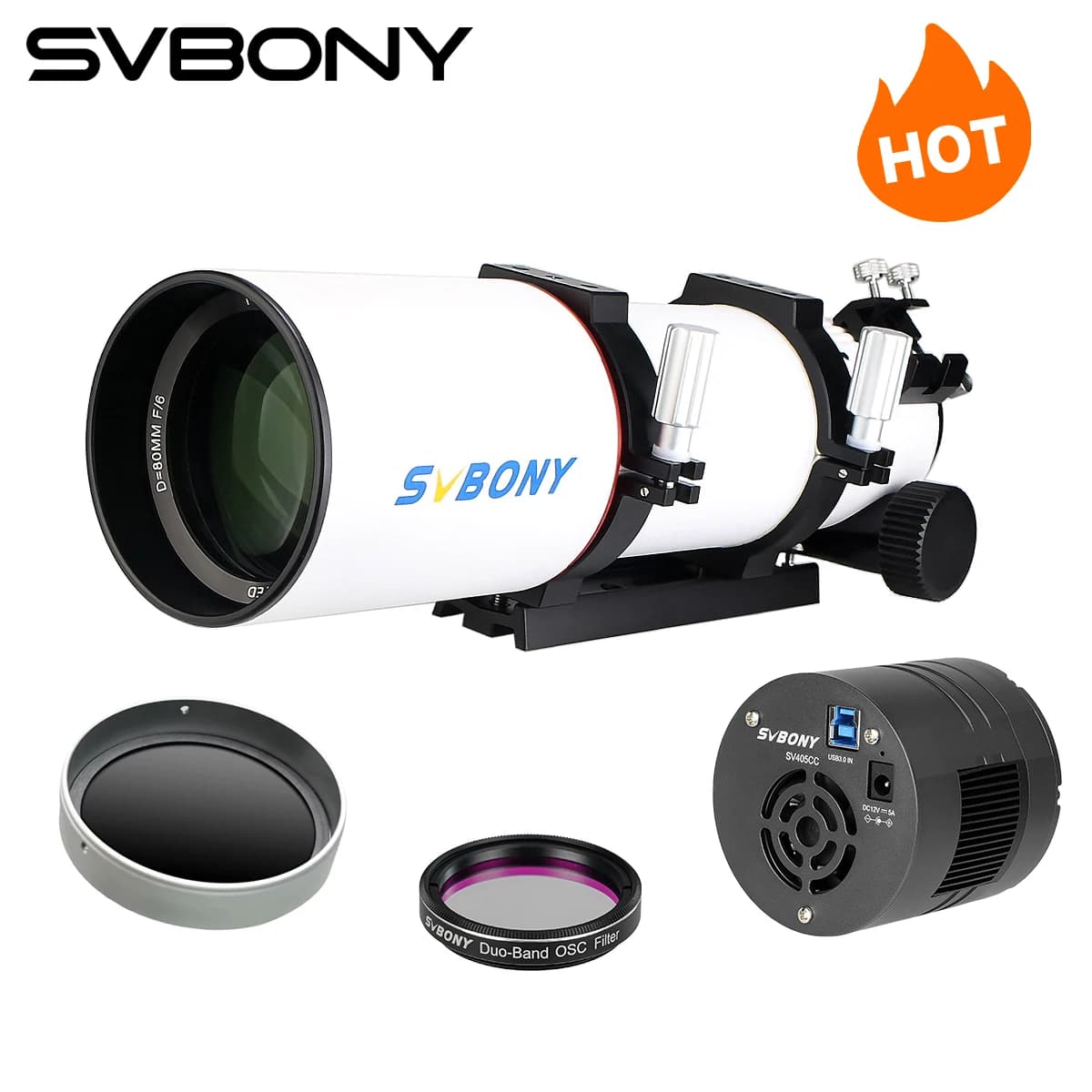 SVBONY SV550 Telescópio Refrator 80mm APO Astronômico