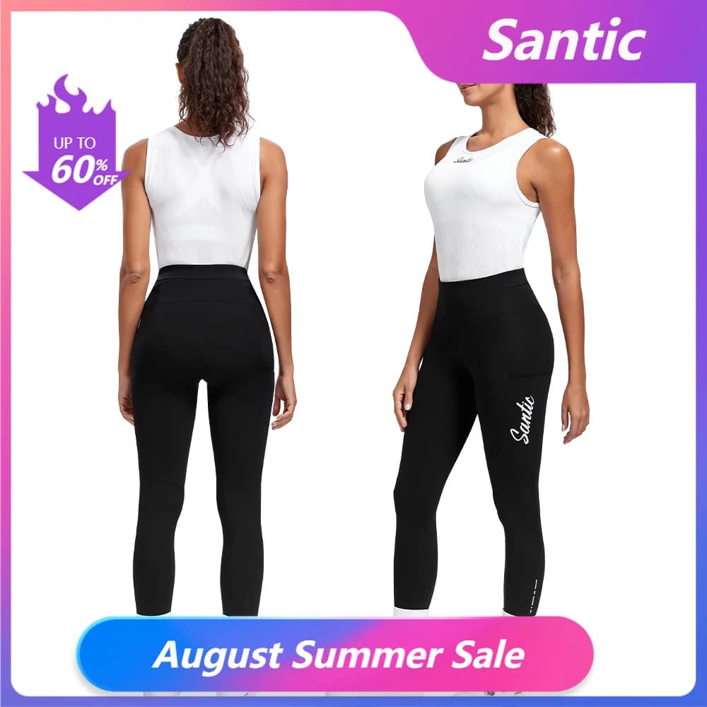 Santic Calça Feminina Ciclismo Respirável Primavera Outono