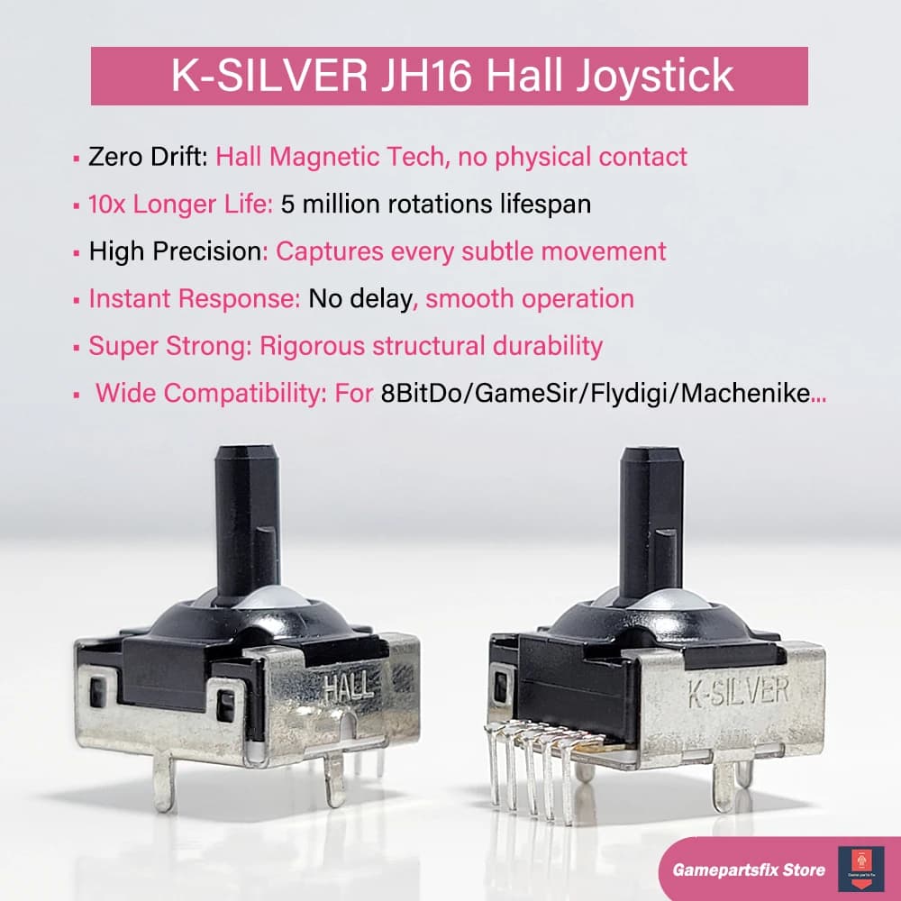 FLYDIGI Joystick Analógico 3D K‑Silver JH16 – Pacote 2 Unidades