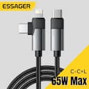 Essager Cabo 2 em 1 de Ângulo Reto 29W/65W – Carregamento Rápido — miniatura