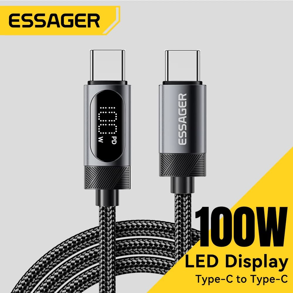 Essager Cabo USB-C com Display 100W PD - iPhone, Xiaomi, MacBook