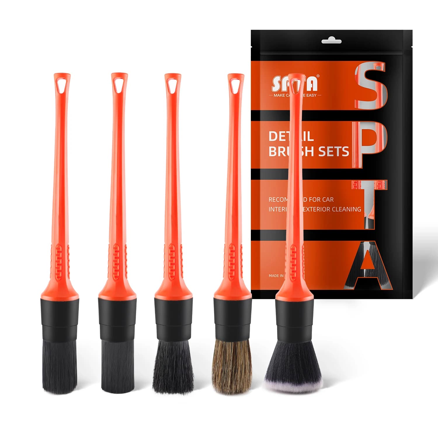 SPTA Kit 5 Escovas Detalhamento Automotivo Premium