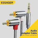 Essager Cabo Divisor RCA 90° para Áudio 3.5mm Stereo — miniatura